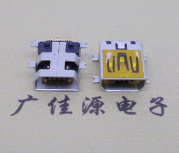 广元迷你USB插座,MiNiUSB母座,10P/全贴片带固定柱母头