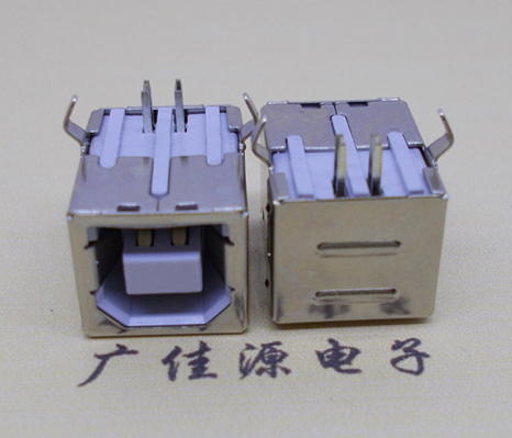 广元USB BF90度母座 打印机接口 卧式插板DIP白胶