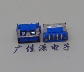 广元AF短体10.0接口 蓝色胶芯 直边4pin端子SMT