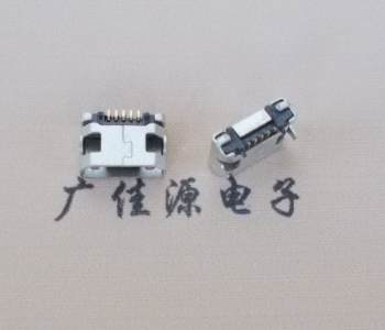 广元迈克小型 USB连接器 平口5p插座 有柱带焊盘
