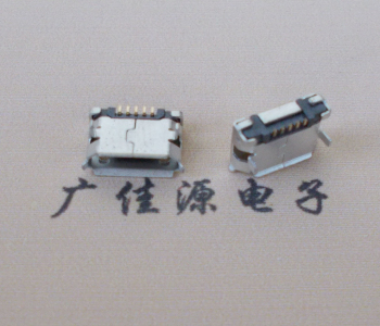 广元Micro USB卷口 B型(无柱）插板脚间距6.4普通端子