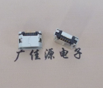 广元MICRO USB接口 90度卧式母座 插板有柱直边