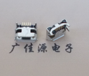 广元Micro USB母座牛角间距7.2x6.6mm加长端子定位柱