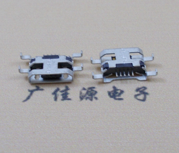 广元MICRO USB 5PIN接口 沉板1.6MM 四脚插板无导位