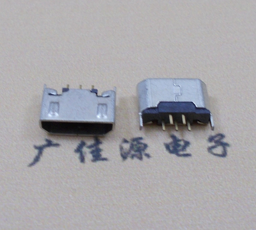 广元迈克USB 180度母座5p直插带地脚1.5端子直口