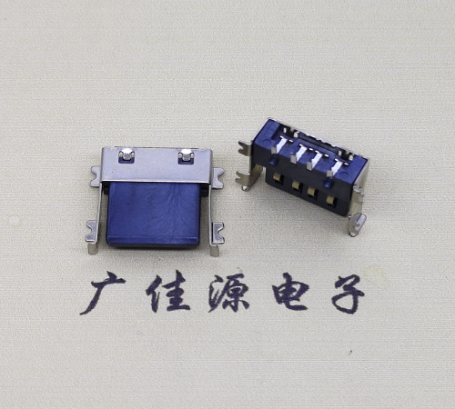 广元薄胶芯母座 USB2.0卧式贴板A母10.0短体尺寸